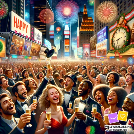 Открытка Примите Новые Начинания: Год Радости и Возможностей