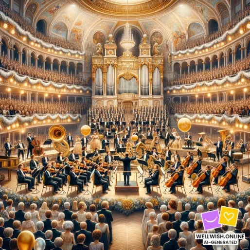 Tarjeta postal Inspiración de Año Nuevo: Armonía y Alegría con la Filarmónica de Viena