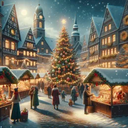 Greeting Card Mercados de Invierno Encantadores: Descubre Alegría y Unión