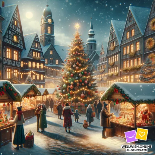 Tarjeta postal Mercados de Invierno Encantadores: Descubre Alegría y Unión