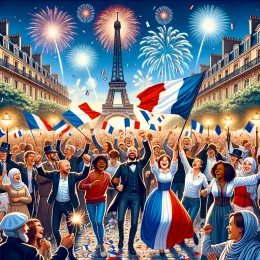 Greeting Card Celebrate Bastille Day: Liberty, Unity, and Shared Dreams