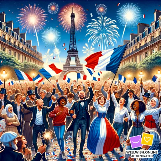 Greeting Card Celebrate Bastille Day: Liberty, Unity, and Shared Dreams