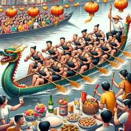 Открытка Отпразднуйте Фестиваль Лодок-Драконов: Радость, Единство и Традиции