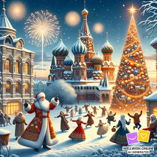 Открытка Новогодняя магия: Примите новые начинания и приключения