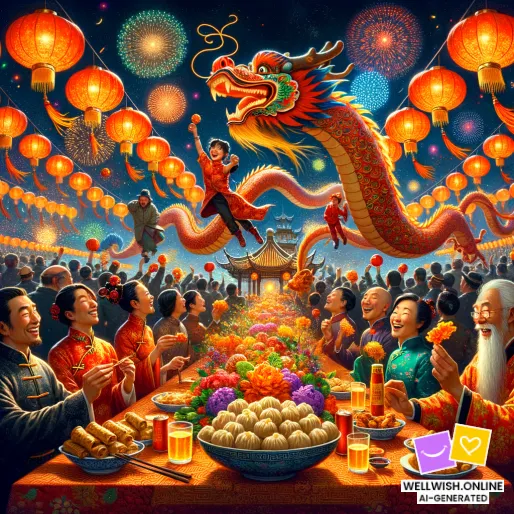 Greeting Card Lunar New Year Wishes: Joy, Prosperity, and New Adventures