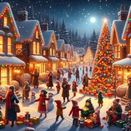 Greeting Card Embrace Christmas Joy with Warmth, Creativity, and Love