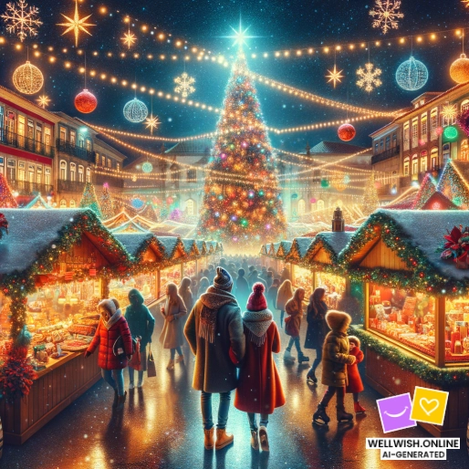 Открытка Откройте для себя уютную радость на праздничных ярмарках: вино, безделушки и многое другое.