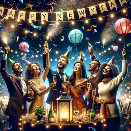 Открытка Новогоднее путешествие: Примите новые начинания и радость