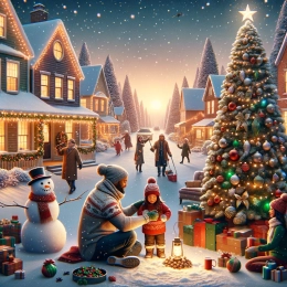 Открытка Волшебное Рождество: Окутайтесь радостью и теплом в этот сезон