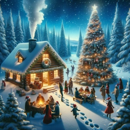 Greeting Card Magical Christmas Day: Joy, Peace, and Cherished Memories