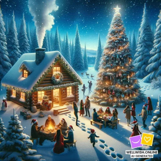 Открытка Волшебный Рождественский День: Радость, Мир и Дорогие Воспоминания