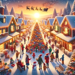 Открытка Очаровательные рождественские пожелания: тепло, радость и новые воспоминания