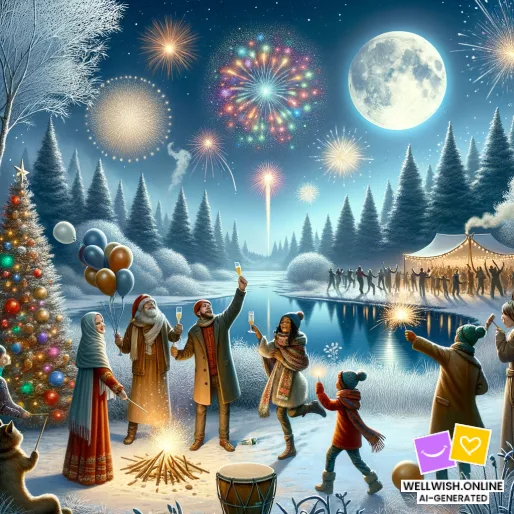 Greeting Card Embrace New Year with Joy, Adventure, and Reflection