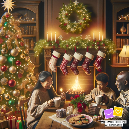 Листівка Різдвяні Ранкові Побажання: Радість, Мир і Любов