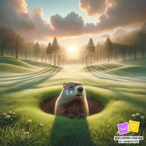 Открытка Примите любопытство и смелость в этот День сурка.