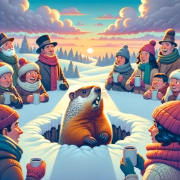 Открытка Отмечайте День сурка: Примите обещание весны и радость