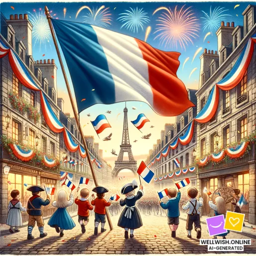 Greeting Card Celebrate Bastille Day: Freedom, Unity, and Hope